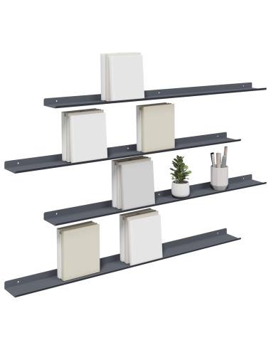 Scaffale da parete 4 pcs Antracite 100 x 9 x 2,5 cm