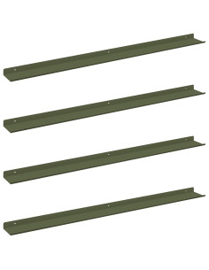 Scaffale da parete 4 pcs Verde oliva 100 x 9 x 2,5 cm 2
