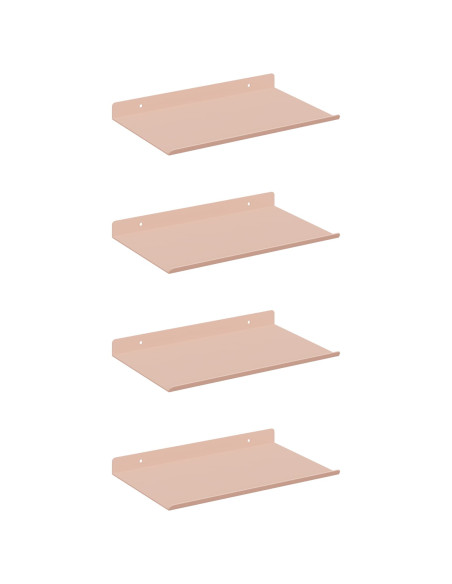 Scaffale da parete con lo scaffale 4 pcs Rosa 30 x 18 x 2,5 cm