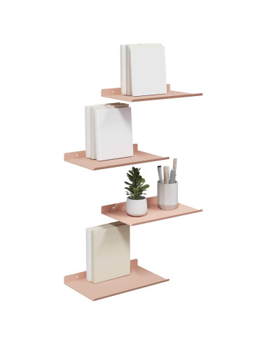 Scaffale da parete con lo scaffale 4 pcs Rosa 30 x 18 x 2,5 cm