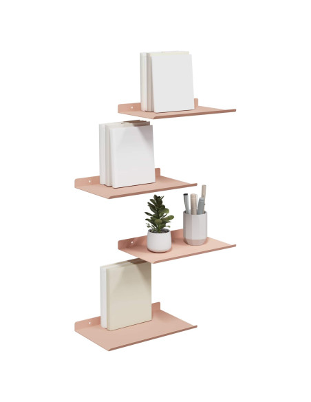 Scaffale da parete con lo scaffale 4 pcs Rosa 30 x 18 x 2,5 cm