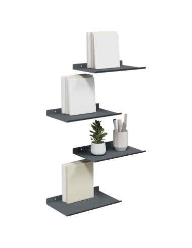 Scaffale da parete 4 pcs Antracite 30 x 18 x 2,5 cm