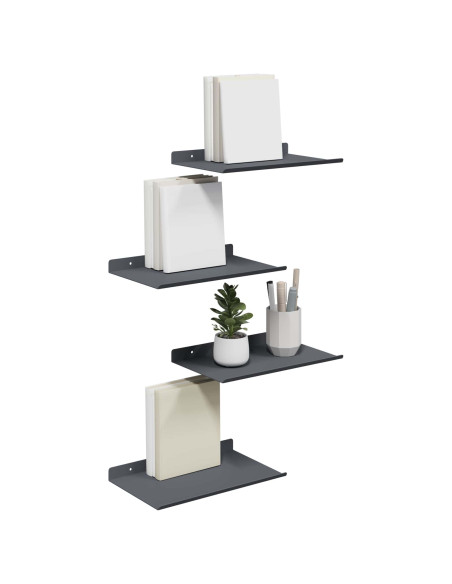 Scaffale da parete 4 pcs Antracite 30 x 18 x 2,5 cm