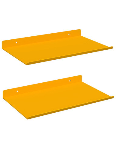 Scaffale da parete 2 pcs Giallo senape 30 x 18 x 2,5 cm