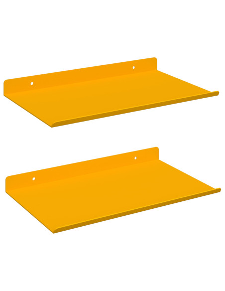 Scaffale da parete 2 pcs Giallo senape 30 x 18 x 2,5 cm