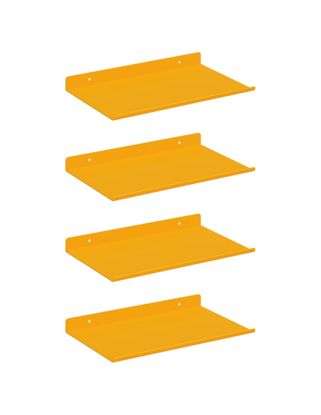 Scaffale da parete 4 pcs Giallo senape 30 x 18 x 2,5 cm