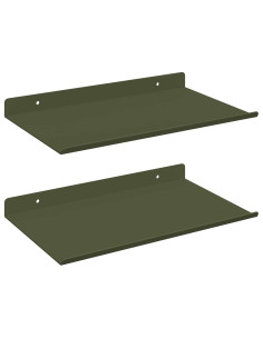Scaffale da parete 2 pcs Verde oliva 30 x 18 x 2,5 cm 2