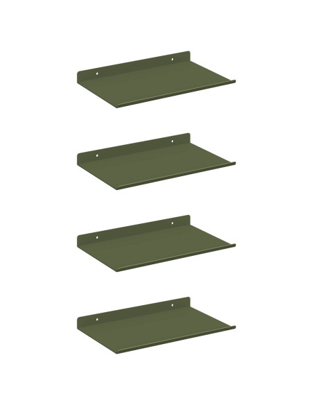 Scaffale da parete 4 pcs Verde oliva 30 x 18 x 2,5 cm