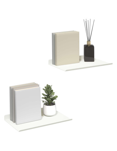 Scaffale da parete 2 pcs Bianco 30 x 18 x 2,5 cm