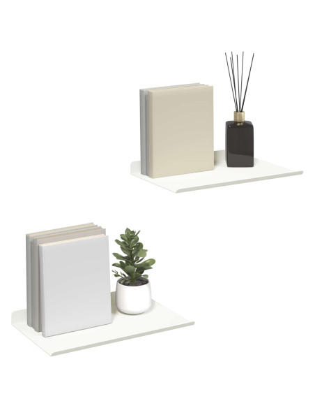 Scaffale da parete 2 pcs Bianco 30 x 18 x 2,5 cm