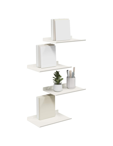 Scaffale da parete 4 pcs Bianco 30 x 18 x 2,5 cm