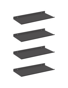 Scaffale da parete con lo scaffale 4 pcs Nero 40 x 18 x 2,5 cm 2