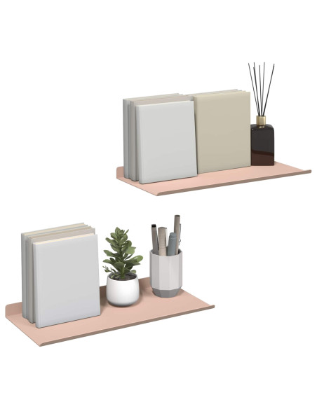 Scaffale da parete con lo scaffale 2 pcs Rosa 40 x 18 x 2,5 cm