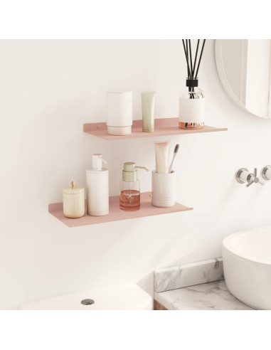 Scaffale da parete con lo scaffale 2 pcs Rosa 40 x 18 x 2,5 cm