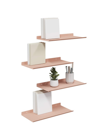 Scaffale da parete con lo scaffale 4 pcs Rosa 40 x 18 x 2,5 cm