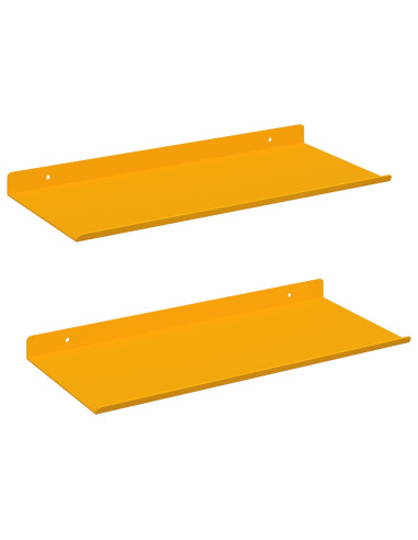 Scaffale da parete 2 pcs Giallo senape 40 x 18 x 2,5 cm