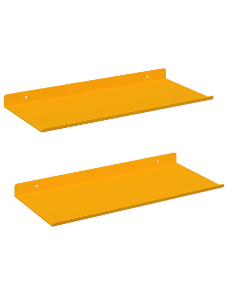 Scaffale da parete 2 pcs Giallo senape 40 x 18 x 2,5 cm