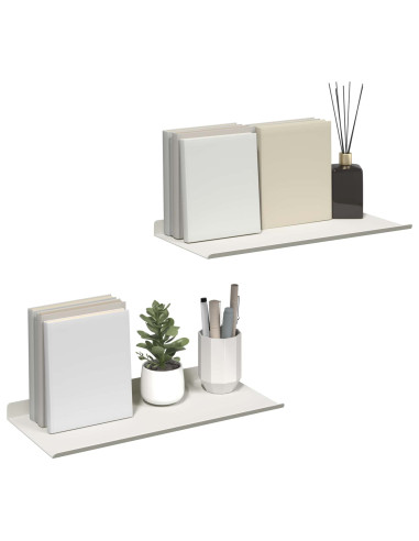 Scaffale da parete 2 pcs Bianco 40 x 18 x 2,5 cm