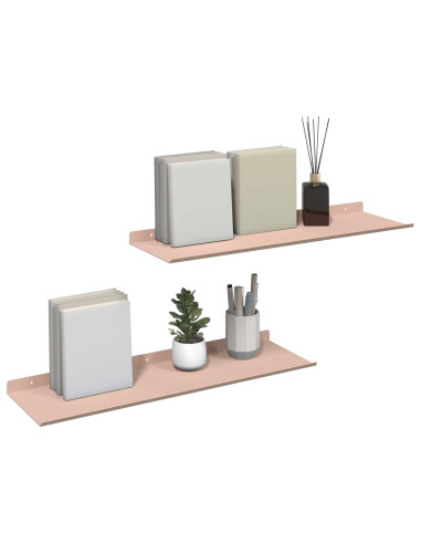 Scaffale da parete con lo scaffale 2 pcs Rosa 60 x 18 x 2,5 cm
