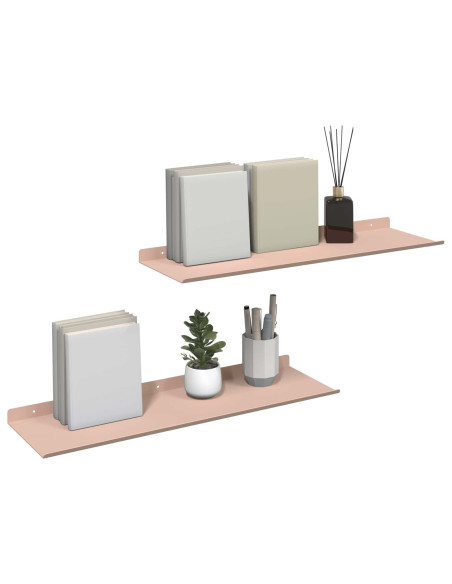 Scaffale da parete con lo scaffale 2 pcs Rosa 60 x 18 x 2,5 cm