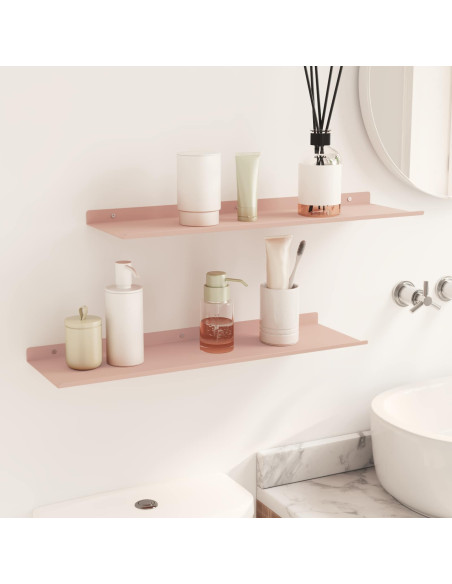 Scaffale da parete con lo scaffale 2 pcs Rosa 60 x 18 x 2,5 cm