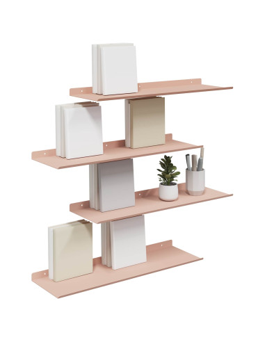 Scaffale da parete con lo scaffale 4 pcs Rosa 60 x 18 x 2,5 cm