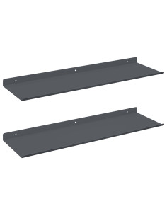 Scaffale da parete 2 pcs Antracite 60 x 18 x 2,5 cm 2