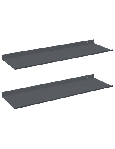 Scaffale da parete 2 pcs Antracite 60 x 18 x 2,5 cm
