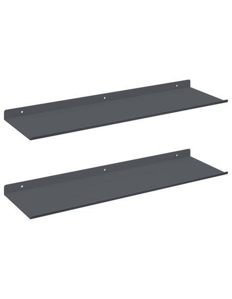 Scaffale da parete 2 pcs Antracite 60 x 18 x 2,5 cm