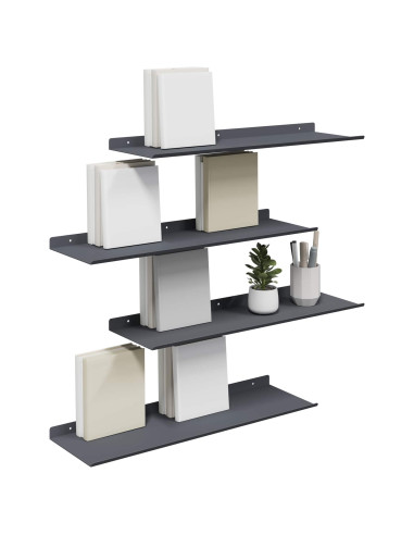Scaffale da parete 4 pcs Antracite 60 x 18 x 2,5 cm