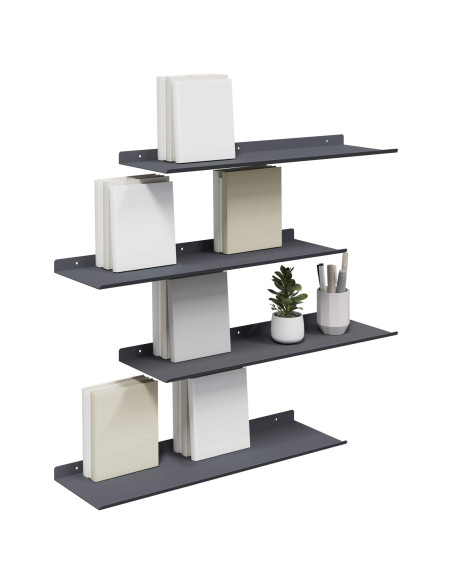 Scaffale da parete 4 pcs Antracite 60 x 18 x 2,5 cm