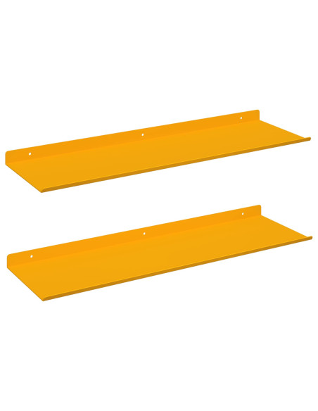 Scaffale da parete 2 pcs Giallo senape 60 x 18 x 2,5 cm