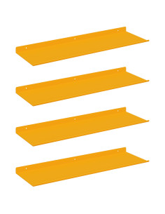 Scaffale da parete 4 pcs Giallo senape 60 x 18 x 2,5 cm 2