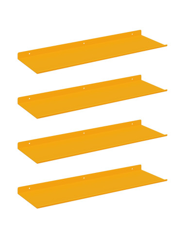 Scaffale da parete 4 pcs Giallo senape 60 x 18 x 2,5 cm