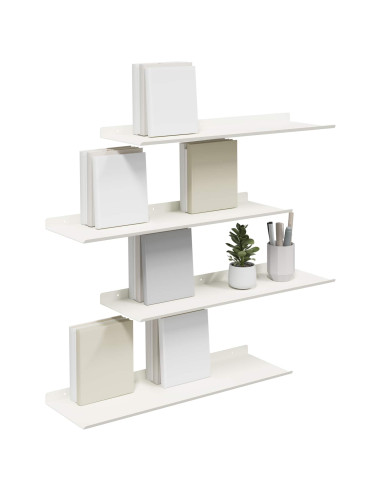 Scaffale da parete 4 pcs Bianco 60 x 18 x 2,5 cm