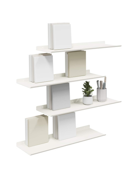 Scaffale da parete 4 pcs Bianco 60 x 18 x 2,5 cm