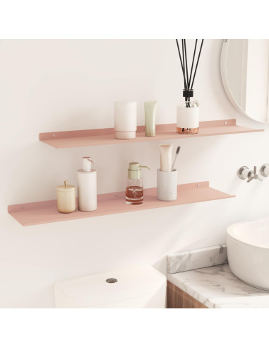 Scaffale da parete con lo scaffale 2 pcs Rosa 80 x 18 x 2,5 cm