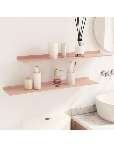 Scaffale da parete con lo scaffale 2 pcs Rosa 80 x 18 x 2,5 cm