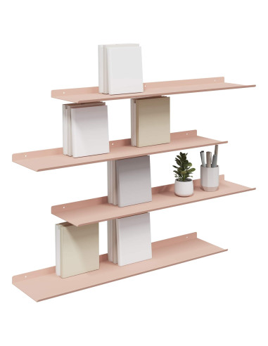 Scaffale da parete con lo scaffale 4 pcs Rosa 80 x 18 x 2,5 cm