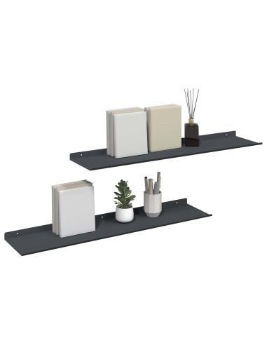 Scaffale da parete 2 pcs Antracite 80 x 18 x 2,5 cm