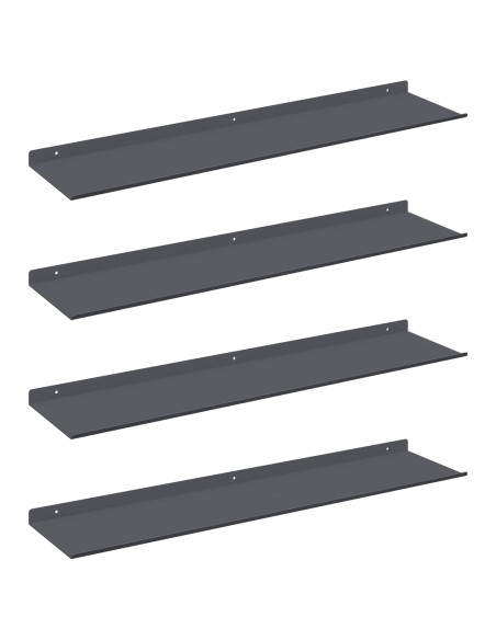 Scaffale da parete 4 pcs Antracite 80 x 18 x 2,5 cm