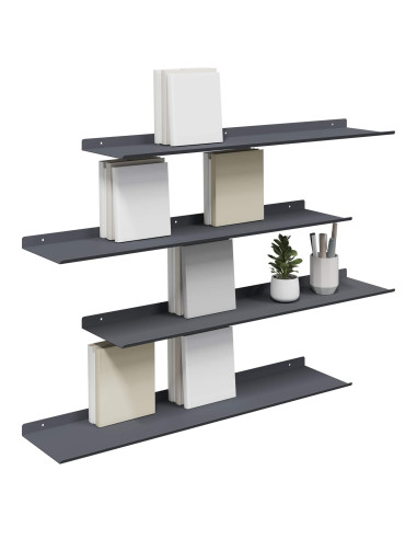 Scaffale da parete 4 pcs Antracite 80 x 18 x 2,5 cm