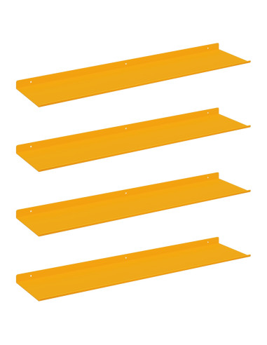 Scaffale da parete 4 pcs Giallo senape 80 x 18 x 2,5 cm
