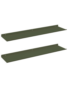 Scaffale da parete 2 pcs Verde oliva 80 x 18 x 2,5 cm 2