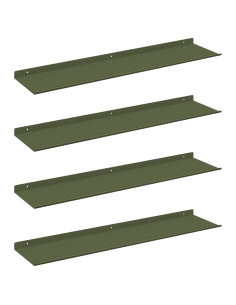 Scaffale da parete 4 pcs Verde oliva 80 x 18 x 2,5 cm 2