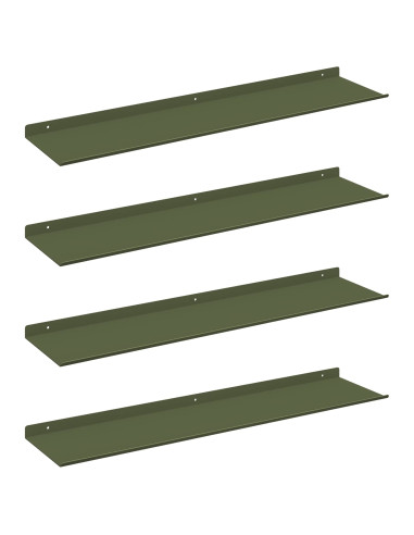 Scaffale da parete 4 pcs Verde oliva 80 x 18 x 2,5 cm