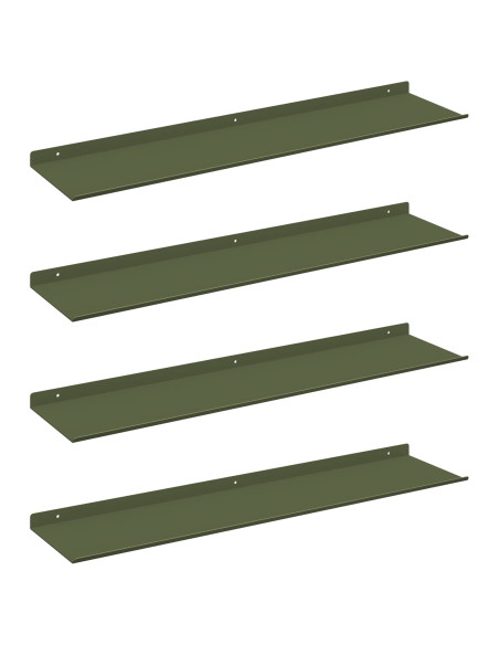 Scaffale da parete 4 pcs Verde oliva 80 x 18 x 2,5 cm