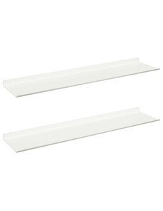 Scaffale da parete 2 pcs Bianco 80 x 18 x 2,5 cm 2