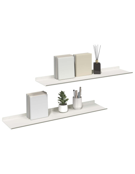 Scaffale da parete 2 pcs Bianco 80 x 18 x 2,5 cm