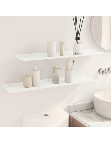 Scaffale da parete 2 pcs Bianco 80 x 18 x 2,5 cm